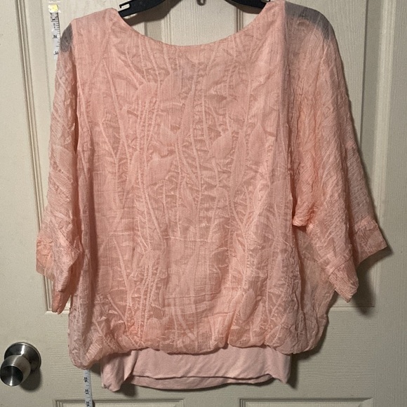 Pink lace over tank top with banded waist - Picture 6 of 7